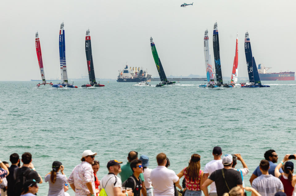 Spectators watching the action at the Singapore SailGP at East Coast Park. (PHOTO: Christopher Pike for SailGP)