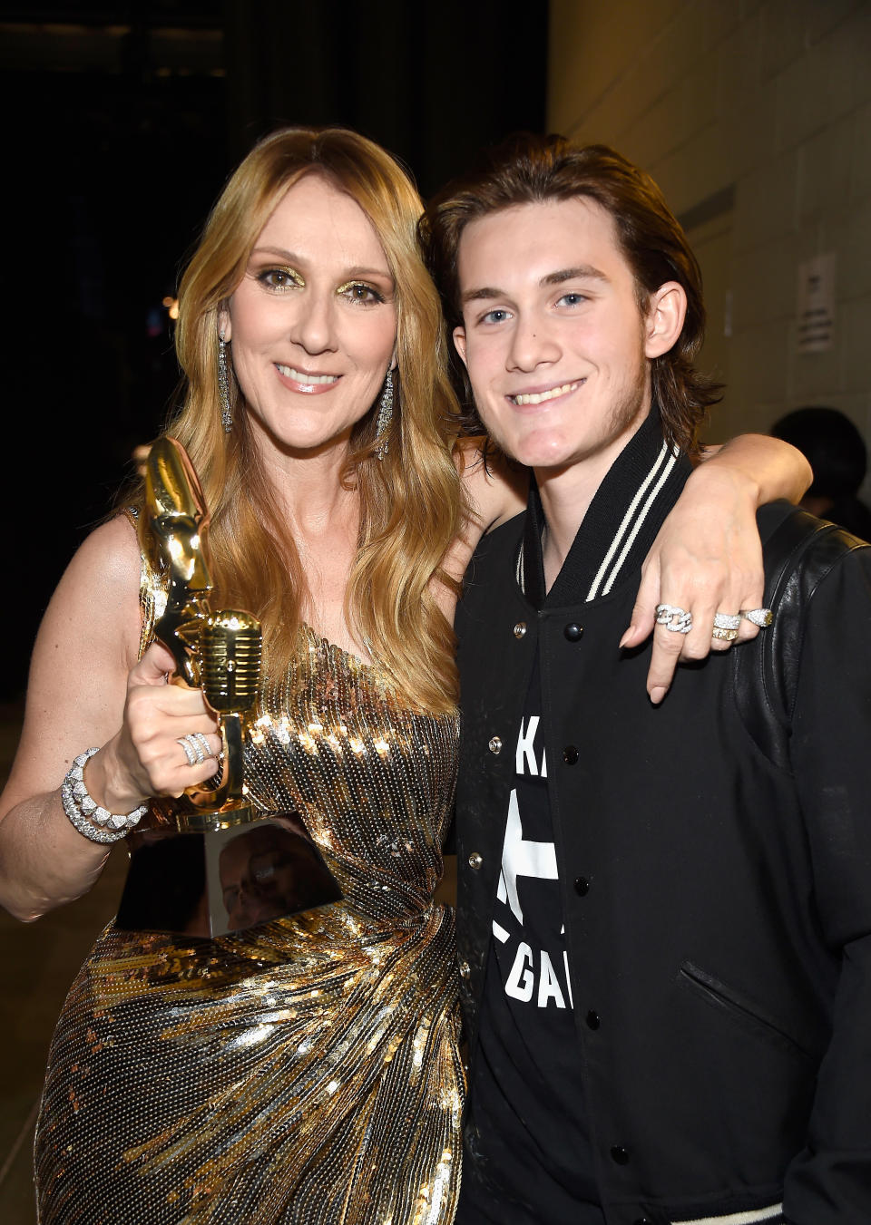 Celine Dion and son Rene-Charles Angelil at the 2016 Billboard Music Awards. (Photo: Getty Images)