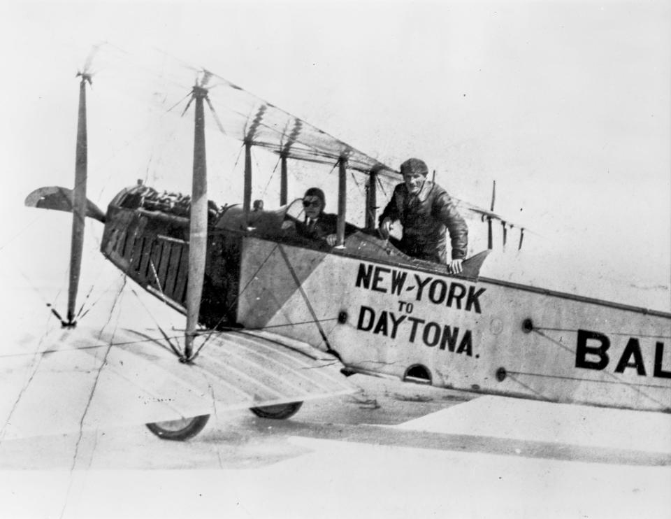 After his New York to Daytona flight in 1919, Erwin "Eddie" Ballough took passengers on plane rides from the beach near the pier.