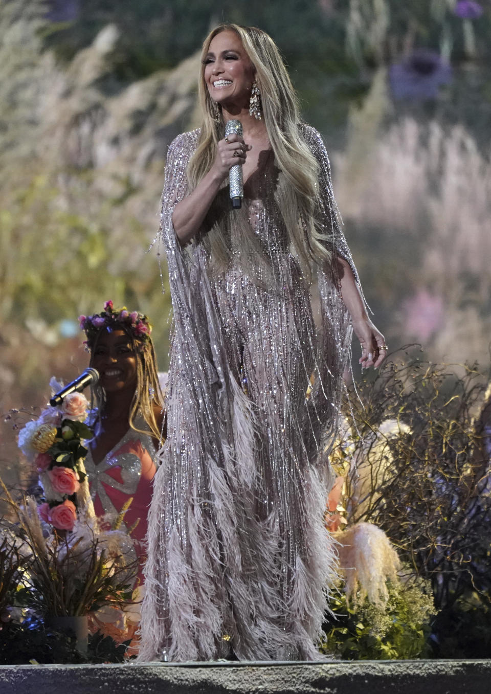 Jennifer Lopez performs at "Vax Live: The Concert to Reunite the World" on Sunday, May 2, 2021, at SoFi Stadium in Inglewood, Calif. (Photo by Jordan Strauss/Invision/AP)