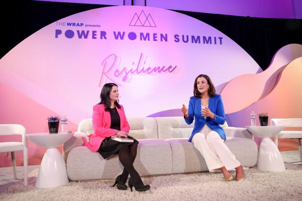 (L-R) Christina Bellantoni and Cassidy Hutchinson at The Wrap's Power Women Summit, Maybourne Hotel, Beverly Hills, California on Dec 5, 2023.