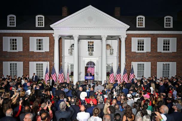 PHOTO: Former President Donald Trump delivers remarks at Trump National Golf Club Bedminster in Bedminster, N. J., on June 13, 2023. (Ed Jones/AFP via Getty Images)