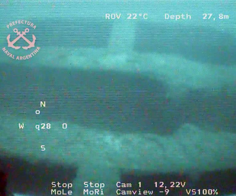 Según los peritos, aquí se ve parte de las estructuras de soporte de cubierta del submarino, situadas sobre el casco de presión