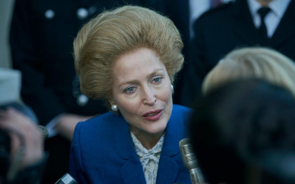 Gillian Anderson as Margaret Thatcher in the new series of The Crown - Netflix