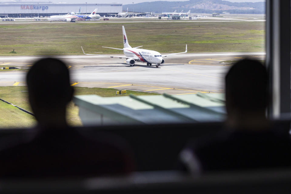 A Malaysia Airlines passenger jet at Kuala Lumpur International Airport.