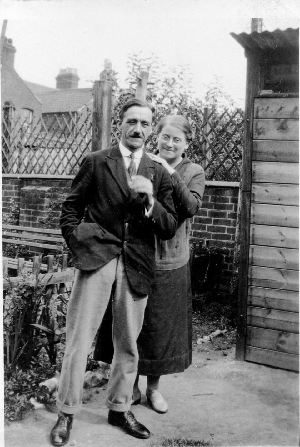 Eastern Daily Press: Walter and Jennie in their back garden in Norwich during 1926