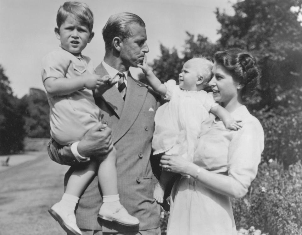 The royal family on the grounds of Clarence House in August 1951.