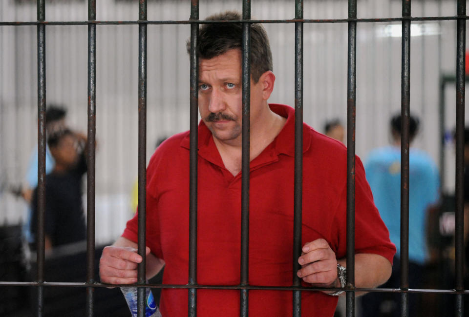 Russian arms dealer Viktor Bout at a detention center in Bangkok in 2008. (Saeed Khan / AFP - Getty Images file)