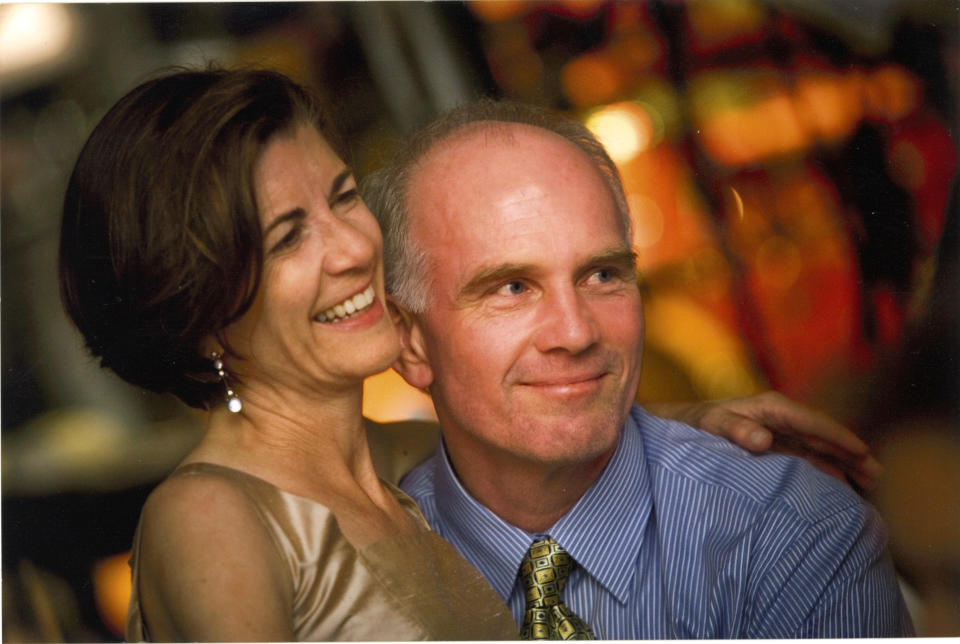 Amy Dickinson with her husband Bruno on their wedding day (Courtesy of Amy Dickinson)