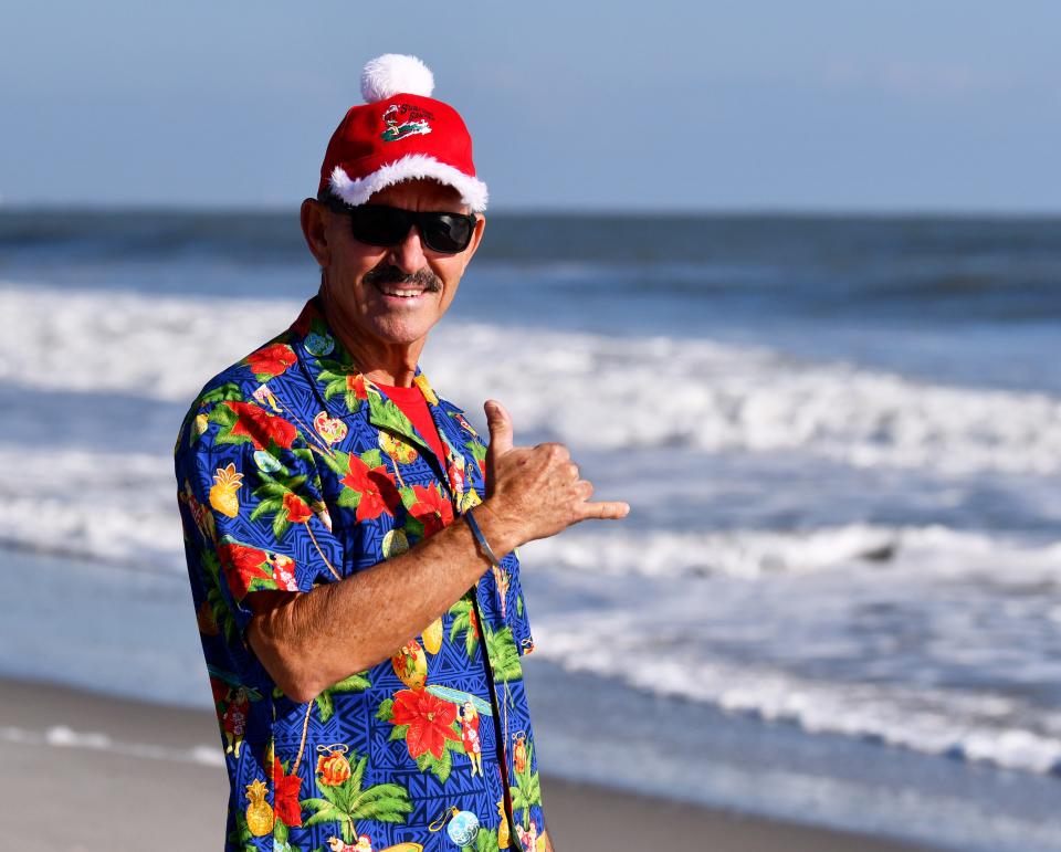 There have been other surfers in the past who surfed in a Santa suit, but George Trosset of Cocoa Beach is the one who started Surfing Santas. In 2009 he went out surfing on Christmas Eve behind his house in Cocoa Beach in a Santa suit. The photo of him surfing made the front page of  FLORIDA TODAY. The next year some friends showed up in Santa costumes to join him and the outing grew into a yearly event.