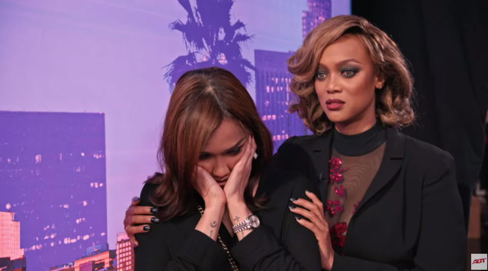 Two years ago, Tyra Banks comforted her, while the exact same scene played out. Photo: AGT