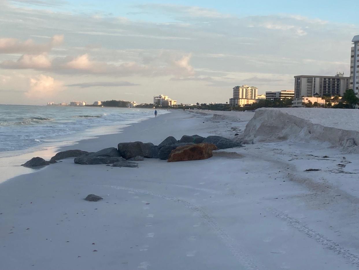 A photo of Lido Beach taken on Monday, Oct. 3. "Overall, Lido beach weathered the storm well," City Engineer Nikesh Patel said via email.