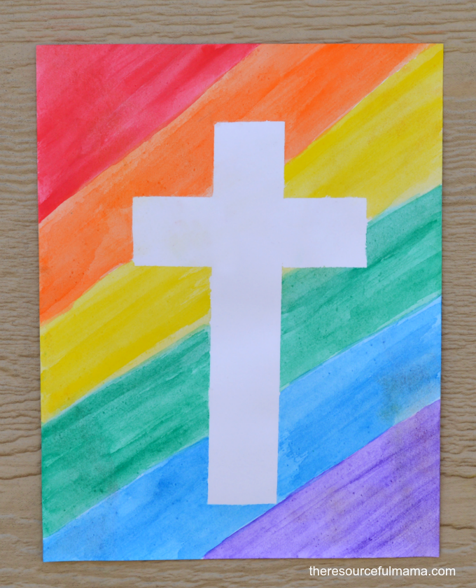 Rainbow Easter Cross Craft