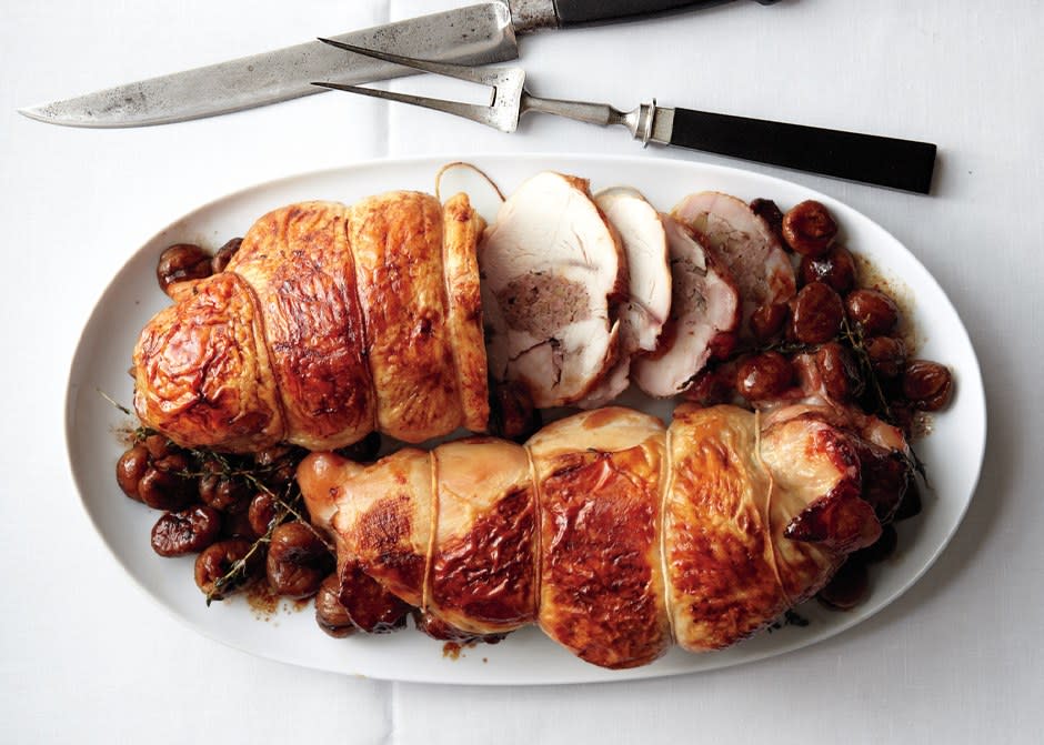 Boudin Blanc–Stuffed Turkey Breasts with Chestnuts