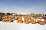 A general view of a fan village is seen Thursday, Nov. 10, 2022 in Doha, Qatar. Qatar unveiled a 6,000-cabin fan village in an isolated lot near its airports, an offering for housing toward the lower end of what's available for the upcoming World Cup just days away from starting. (AP Photo/Hussein Sayed)