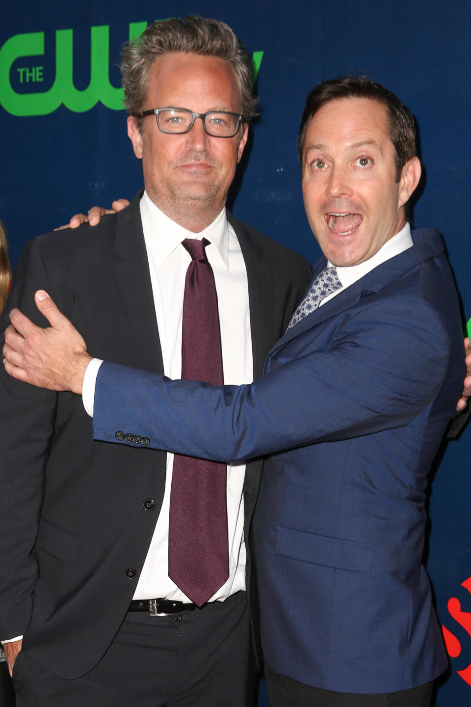 Matthew Perry and Thomas Lennon arrive at the Summer TCA CBS, CW, Showtime Party at the Pacific Design Center on Aug. 10, 2015, in West Hollywood. / Credit: Rich Fury/Invision/AP