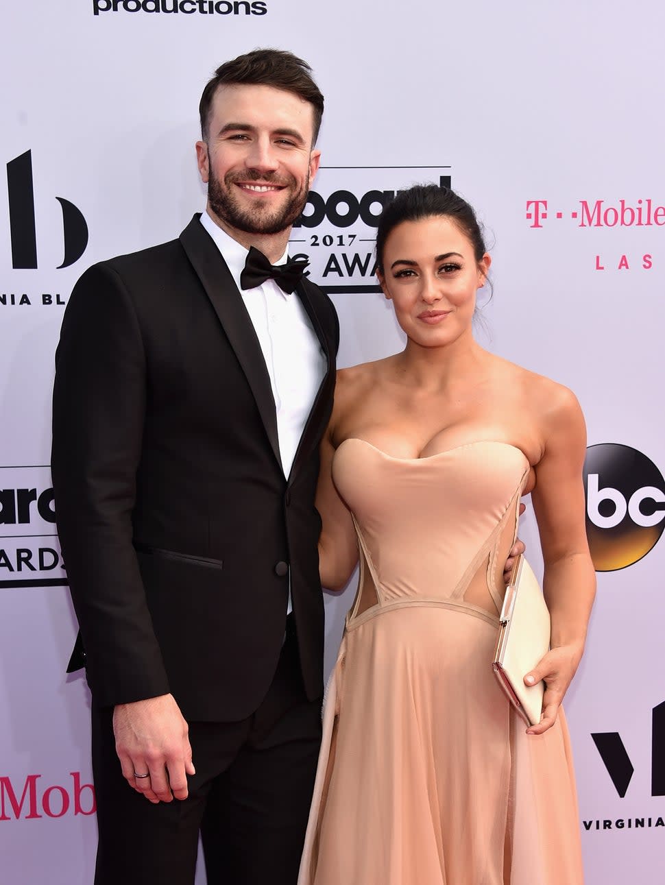 MAY 21: Singer Sam Hunt (L) and Hannah Lee Fowler attend the 2017 Billboard Music Awards at T-Mobile Arena on May 21, 2017 in Las Vegas, Nevada.