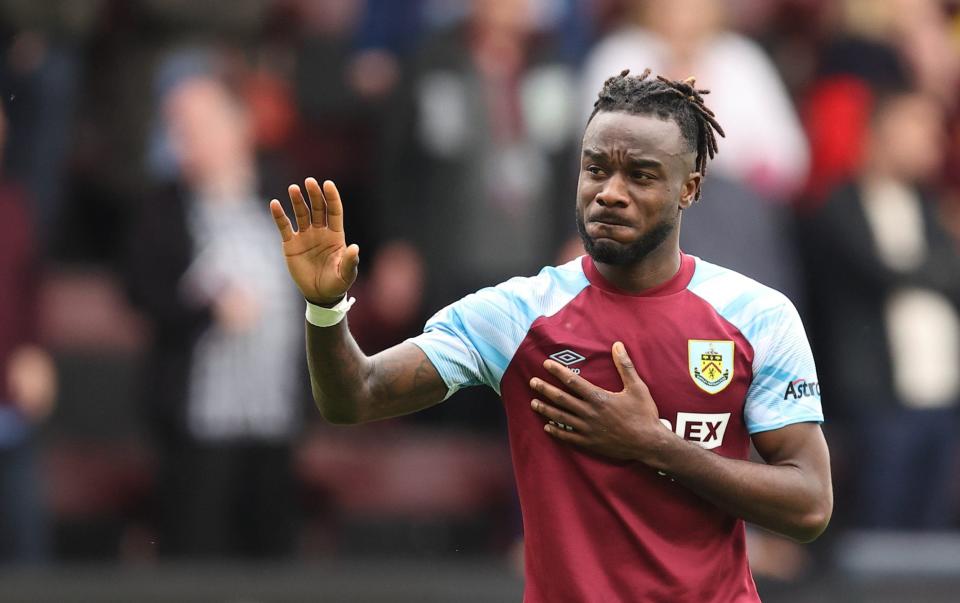 Maxwel Cornet struggles to hide his disappointment following Burnley’s relegation on the final day - GETTY IMAGES