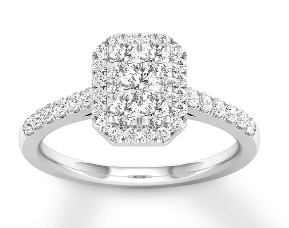 Kay Diamond Engagement Ring 1/2 ct tw Round-cut 10K White Gold