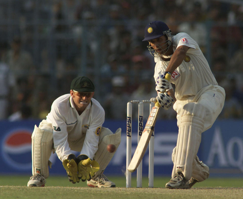 VVS Laxman of India hits out, during day four of the 2nd Test between India and Australia played at Eden Gardens, Calcutta, India.  DIGITAL IMAGE  Mandatory Credit: Hamish Blair/ALLSPORT