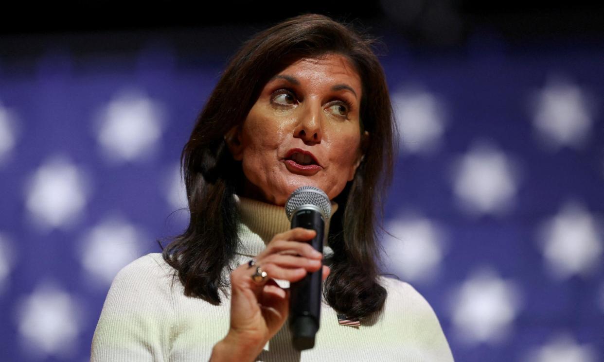 <span>Nikki Haley failed to top the poll in the primary despite Donald Trump’s absence. He is expected to win the state’s delegates in caucuses on Thursday.</span><span>Photograph: Shannon Stapleton/Reuters</span>