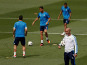 Football Soccer - Real Madrid training session - Valdebebas, Madrid, Spain - 24/5/16. Real Madrid's coach Zinedine Zidane during training session. REUTERS/Andrea Comas