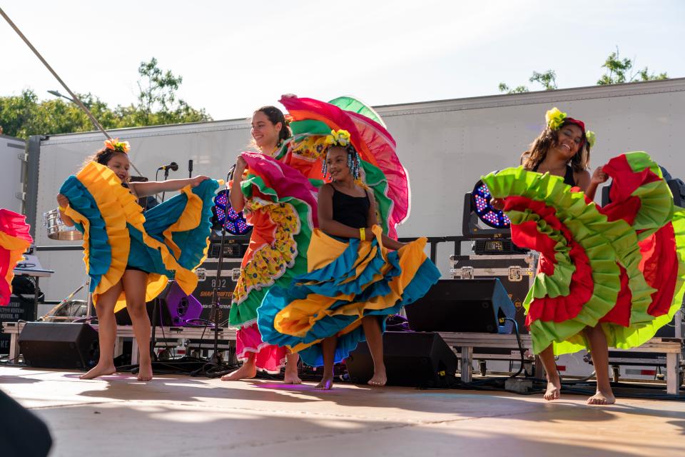 Borinquen Dance Theatre's junior-youth group performs the Rochester Puerto Rican Festival on Saturday, August 5, 2023