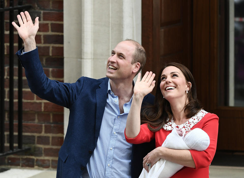 Will and Kate depart the hospital with their third child.&nbsp; (Photo: Gareth Cattermole via Getty Images)
