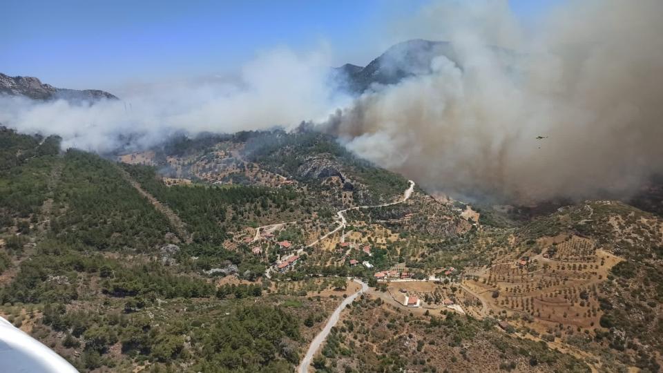 Smoke rises from a wildfire in Datca (Reuters)