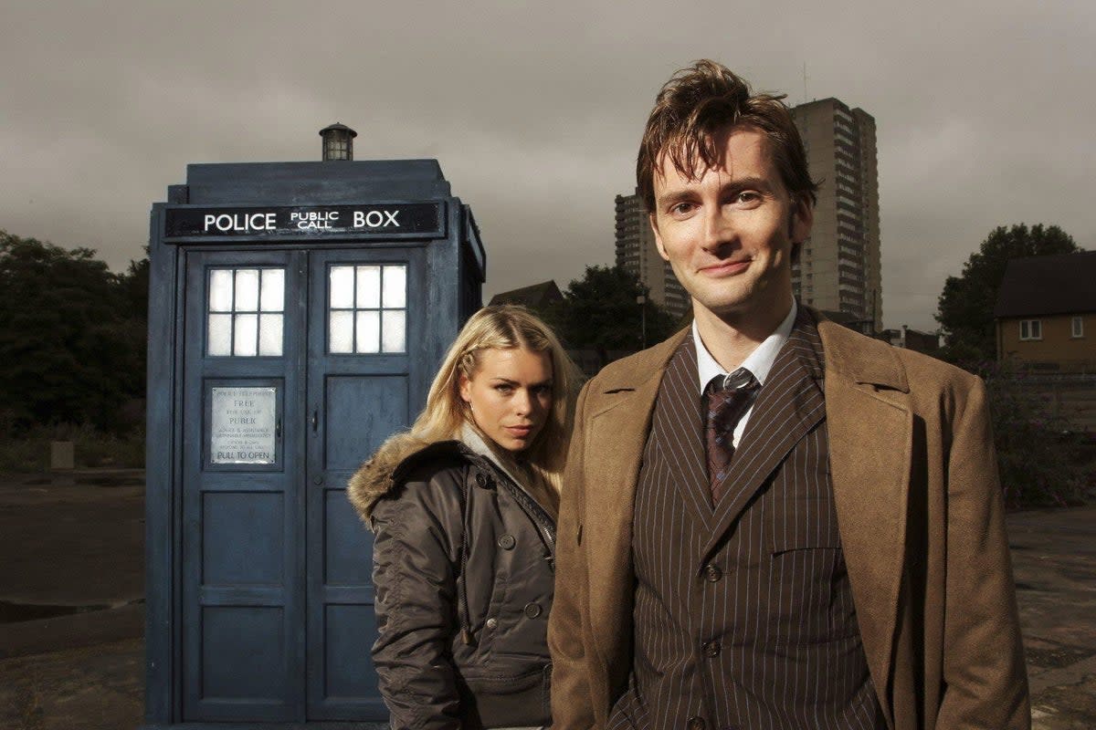 Billie Piper as Rose Tyler and David Tennant as the tenth Doctor (PA)