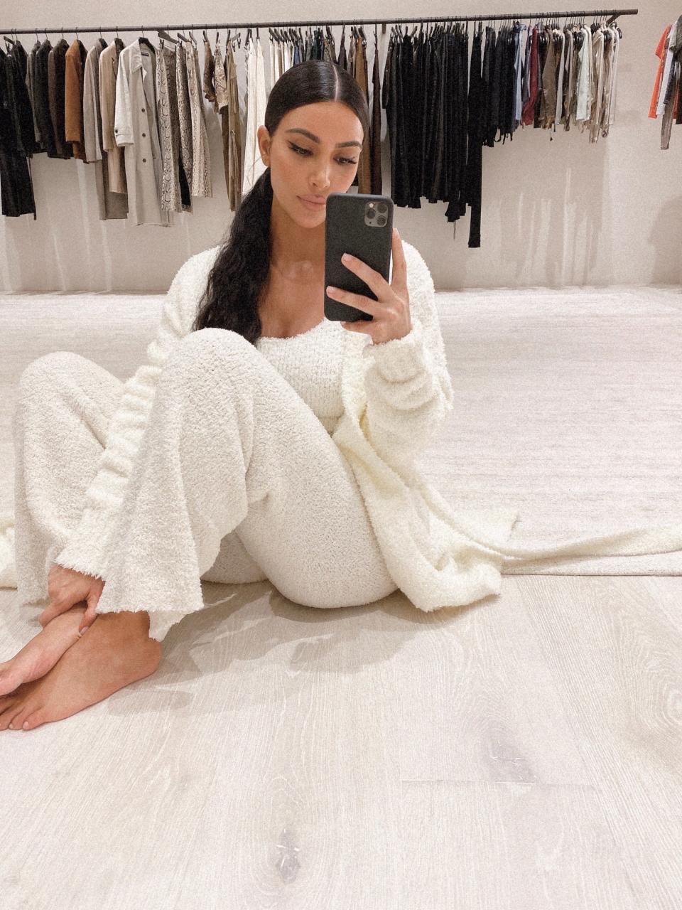 Kim Kardashian West wearing SKIMS loungewear