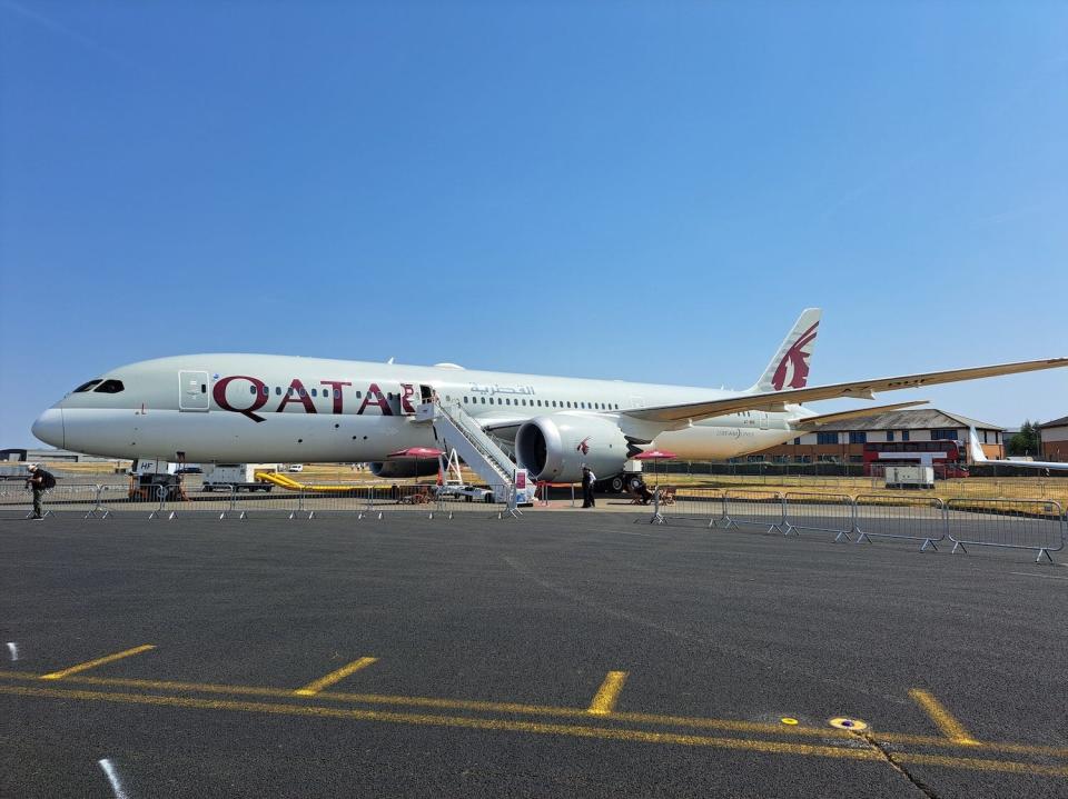 The Qatar Executive plane was on display alongside two other Qatar Airways jets, a Boeing 787-9 Dreamliner and a Boeing 777-300