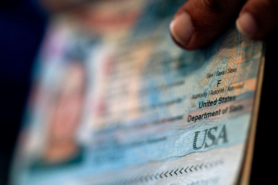 A Virginian shows the Female gender marker on their current US passport, prior to beginning the process of filling out a passport application with an X gender marker on April 11, 2022.