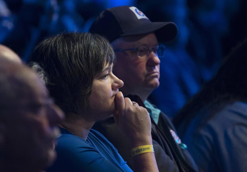 Conservative supporters react to results