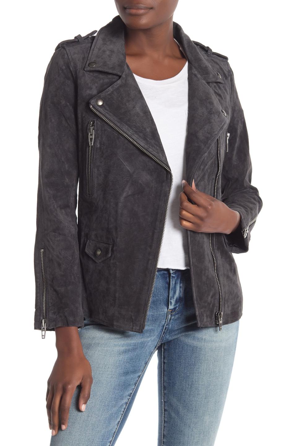 BlankNYC Denim Suede Moto Jacket (Photo: Nordstrom Rack)