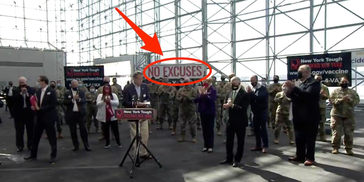 cuomo no excuses banner