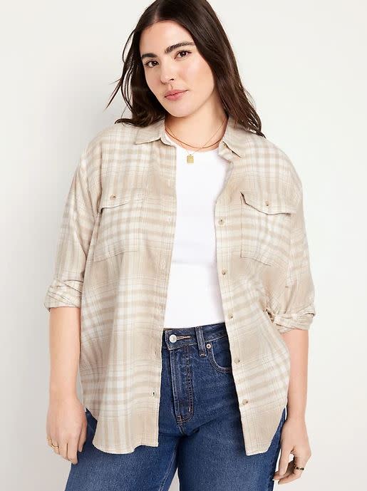 Loose Flannel Boyfriend Shirt for Women [Photo via Old Navy] 