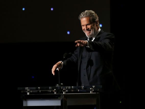 Actor Jeff Bridges speaks on stage at the 8th Annual Governors Awards in Los Angeles, California, U.S., November 12, 2016. REUTERS/Mario Anzuoni