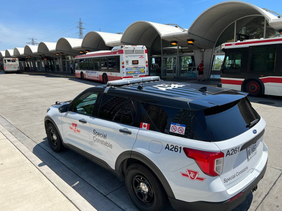 A spokesperson with Toronto police said the woman — believed to be in her 60s — was walking through the station when a man ran up to her and punched her in the face. (Spencer Gallichan-Lowe/CBC - image credit)