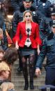 <p>Lady Gaga is seen dressed as Harley Quinn on the set of the upcoming <em>Joker</em> sequel in New York City on March 25.</p>