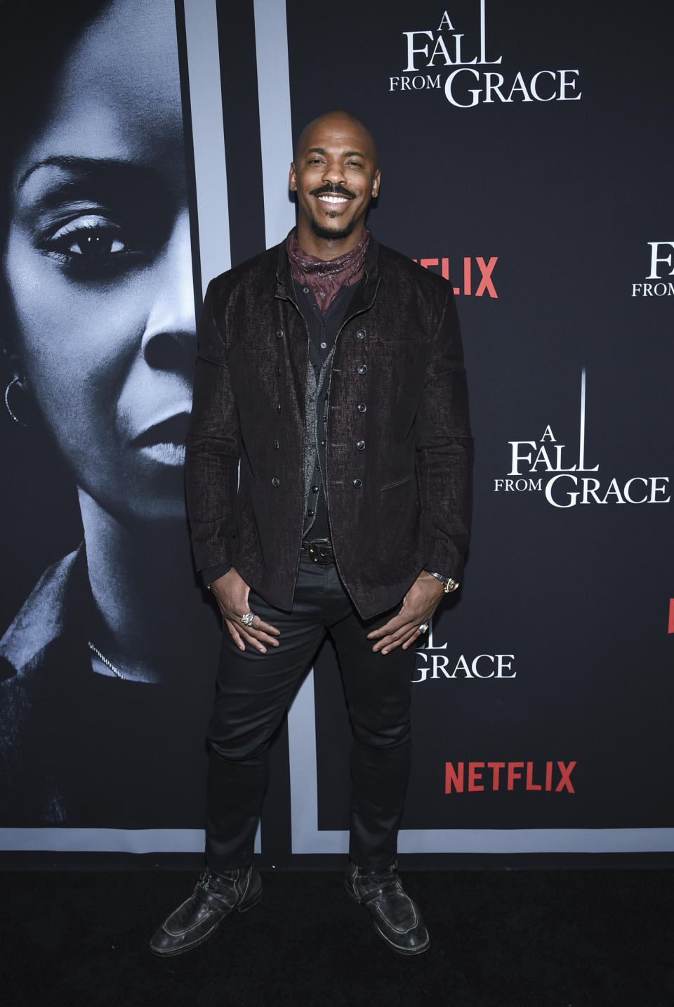 Actor Mehcad Brooks attends the premiere of Tyler Perry's "A Fall from Grace," at Metrograph, Monday, Jan. 13, 2020, in New York. (Photo by Evan Agostini/Invision/AP)