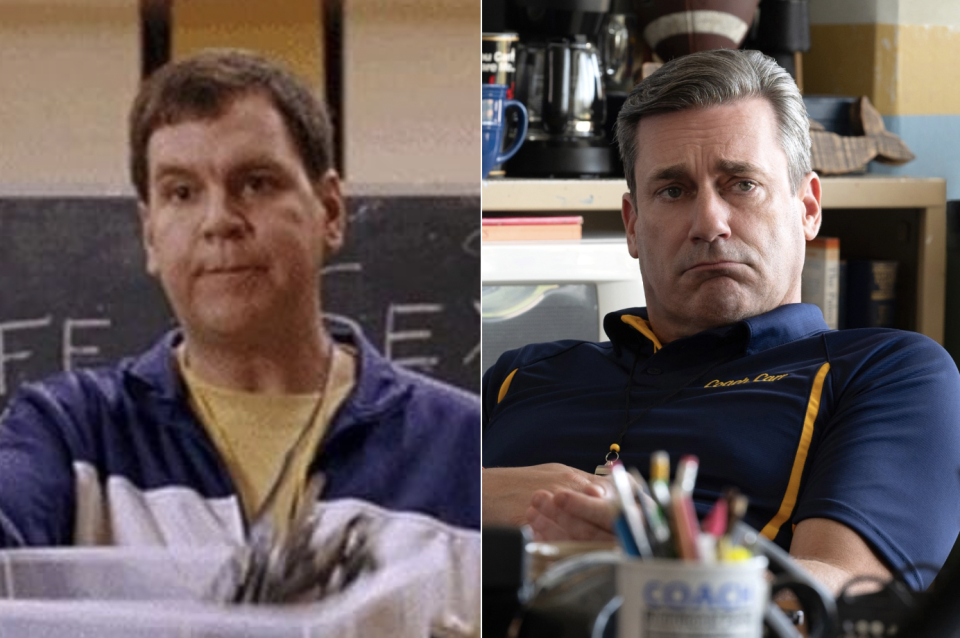 Coach Carr (Then: Dwayne Hill / Now: Jon Hamm)