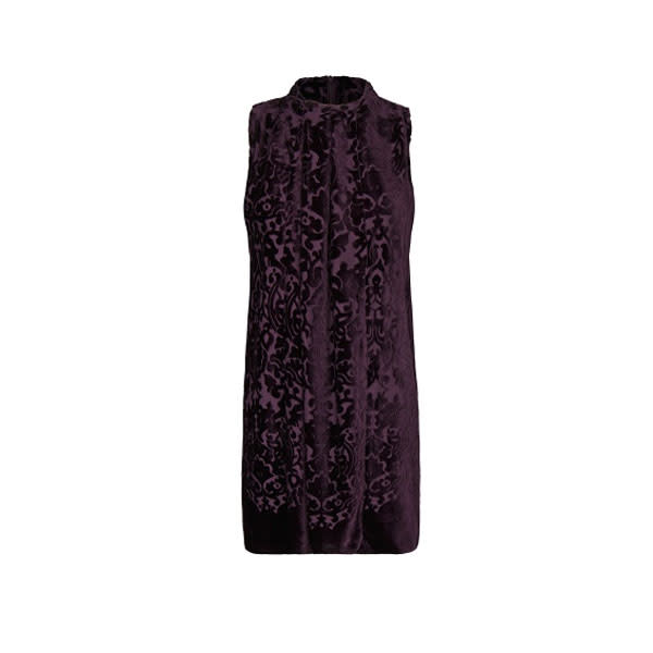 Burgundy velvet shift dress, Mango £59