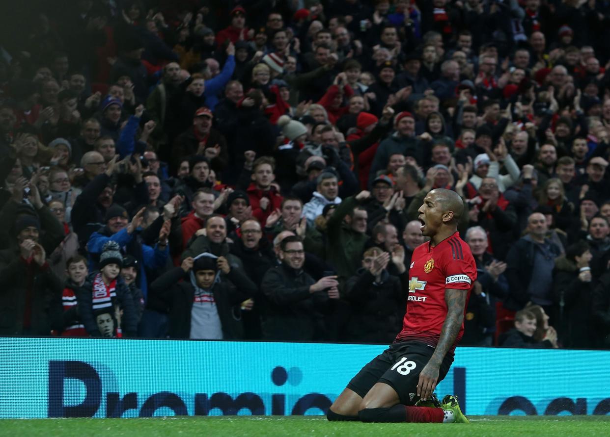 Young sparked United's rout of Fulham on Saturday: Man Utd via Getty Images