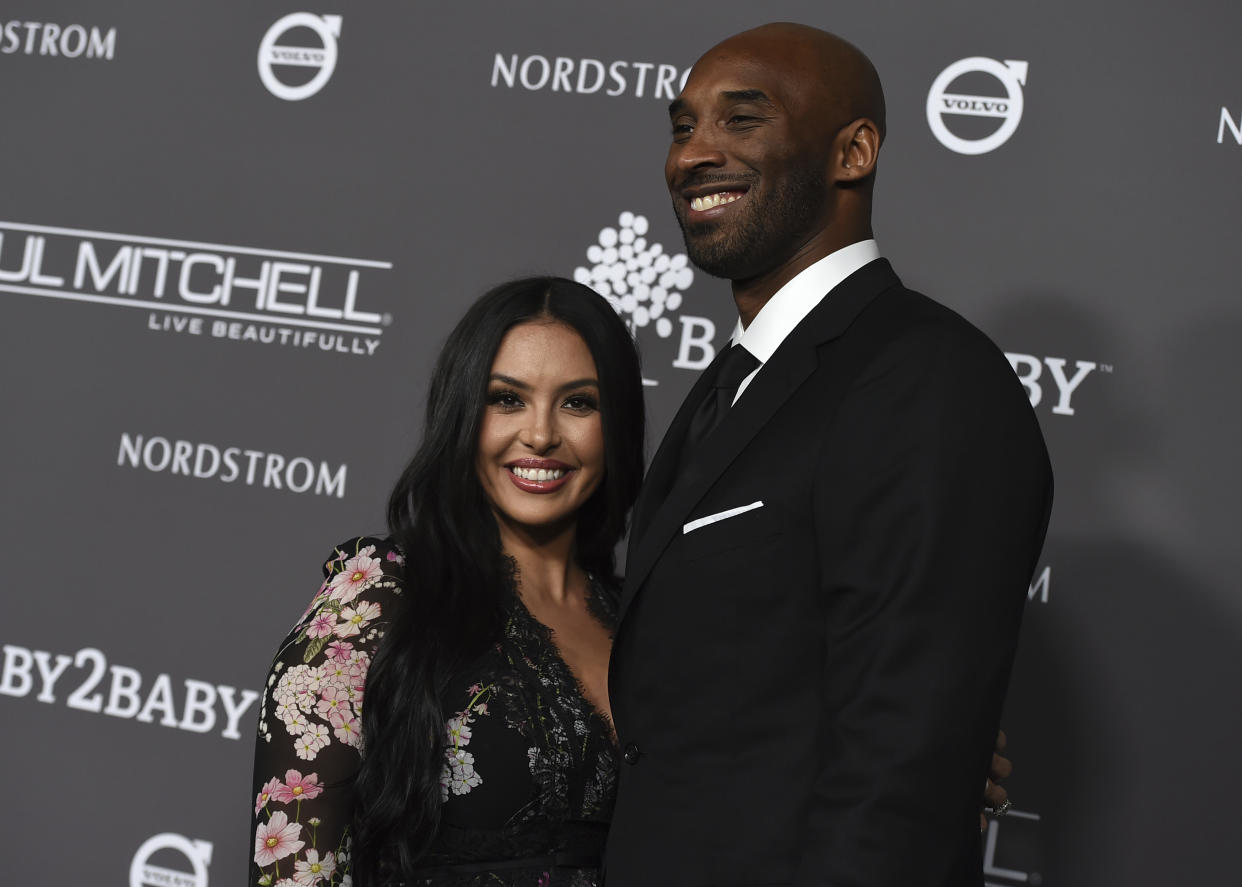 Kobe Bryant, right, and Vanessa Laine Bryant attend the 2018 Baby2Baby Gala on Saturday, Nov. 10, 2018 in Culver City, Calif. (Photo by Jordan Strauss/Invision/AP)