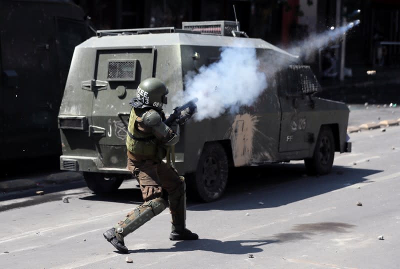 Protest against Chile's state economic model in Santiago