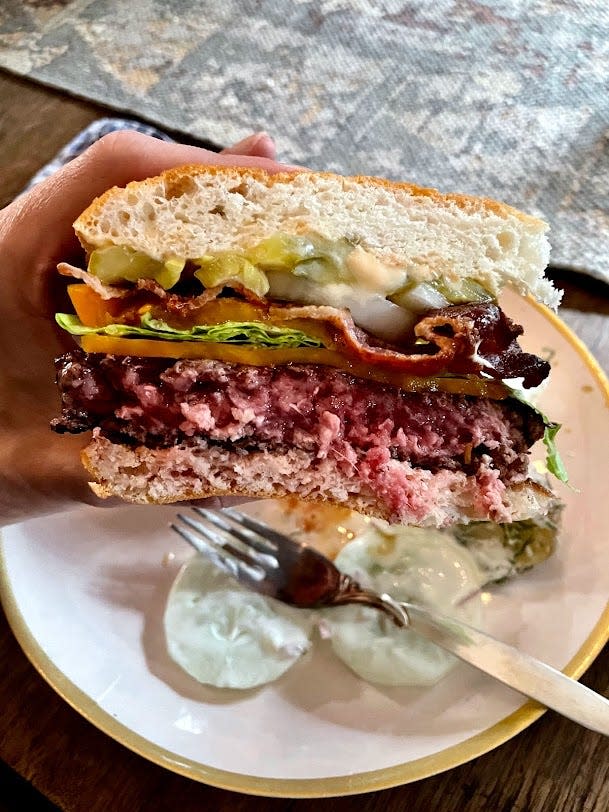 This Black Hawk Farm Waygu burger was crafted at an epic DIY burger bar in honor of National Cheeseburger Day.