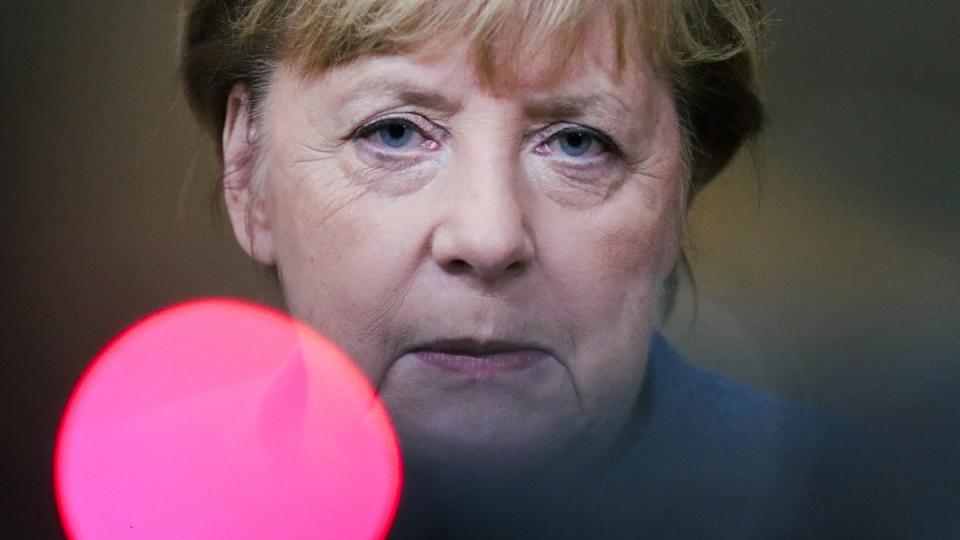 Bundeskanzlerin Angela Merkel Ende vergangener Woche bei einem Gespräch mit Journalisten.