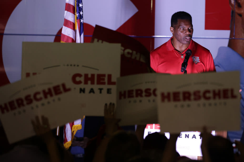 Herschel Walker Campaigns For Senator Of Georgia On Eve Of Midterm Election