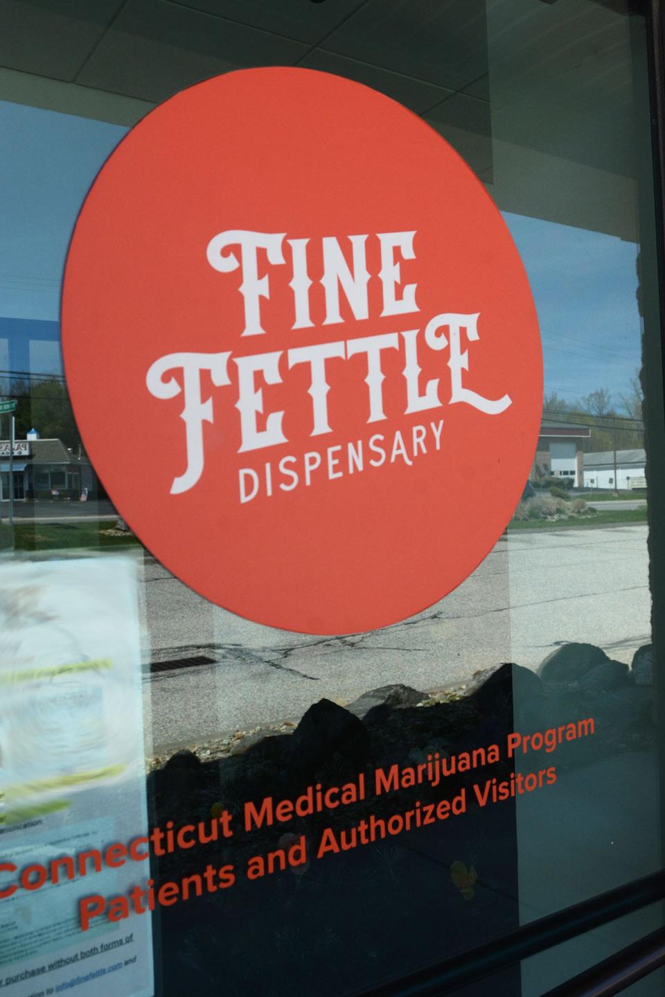 A sign at Fine Fettle, a medical marijuana dispensary in Willimantic Monday.